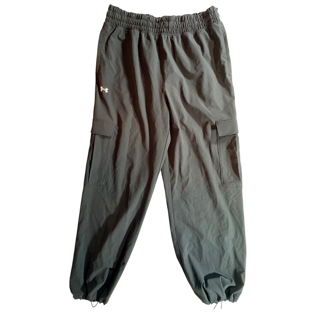 Under Armour Cargo Jogger Pants Mens Medium Black Stretch Athletic Hiking Track
